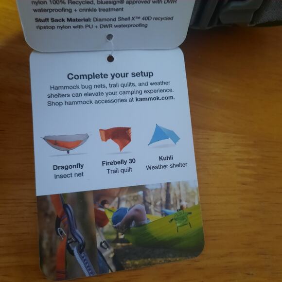 Kammok Roo Single 100"x50" Green Pine Hammock NWT - Picture 8 of 10